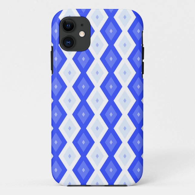 Coques Case-Mate iPhone Motif de diamant bleu royal (Dos)