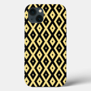 Case-Mate iPhone Case Motif de diamant jaune citron et noir Coque-Mate i