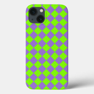 Case-Mate iPhone Case Motif de diamant Purple Green Checker