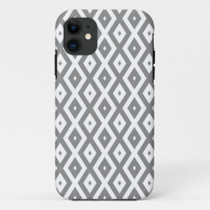 Case-Mate iPhone Case Motif de diamants gris et blanc