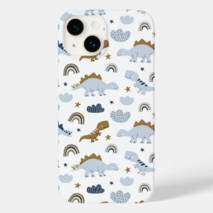 Coque Pour iPhone 14 Motif de dinosaure arc-en-ciel mignon