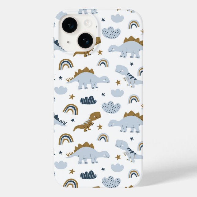 Coques Case-Mate iPhone Motif de dinosaure arc-en-ciel mignon (Verso)