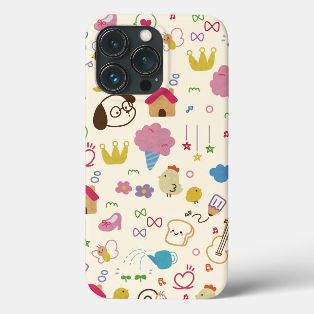 Coques Case-Mate iPhone Motif de doodle mignon pour enfants (Verso)