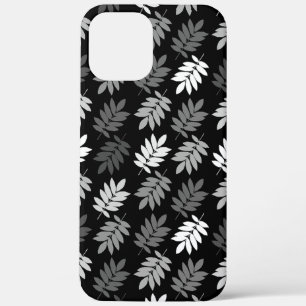 Case-Mate iPhone Case Motif de feuille aînée noir blanc gris