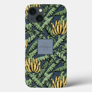 Case-Mate iPhone Case Motif de feuille de banane jaune tropical bleu mar