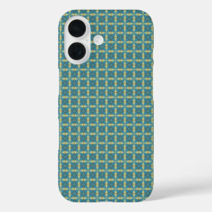 Coque Pour iPhone 16 Motif de feuilles simples en bleu
