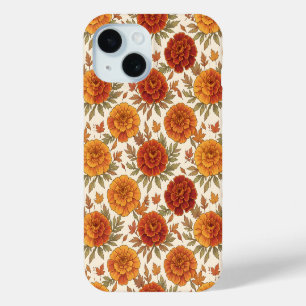 Coque Pour iPhone 15 Motif de fleur de souci d'automne