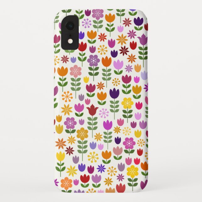 Coques Case-Mate iPhone Motif de fleur scandinave de style (Dos)