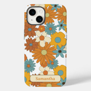 Coque Pour iPhone 14 Motif de fleurs colorées personnalisées