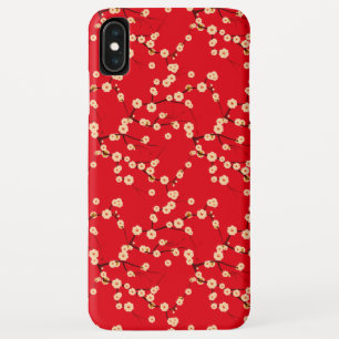 Coque Pour iPhone XS Max Motif de fleurs de cerisiers japonais rouges et bl
