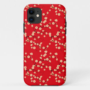 Coque Case-Mate Pour iPhone Motif de fleurs de cerisiers japonais rouges et bl