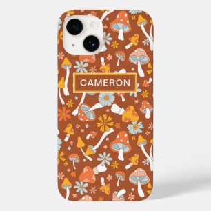Coque Pour iPhone 14 Motif de fleurs de champignons Vintages rétro