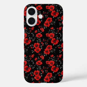 Coque Pour iPhone 16 Motif de fleurs Red Poppy