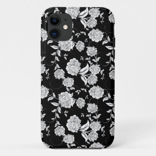 Etui iPhone Case-Mate Motif de fleurs rétro en noir et blanc