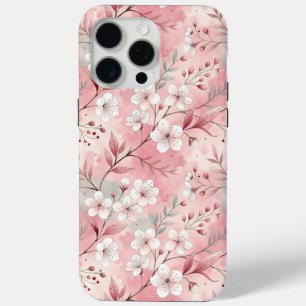 Coque iPhone 15 Pro Max Motif de fleurs Sakura rose