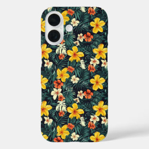 Coque Pour iPhone 16 Motif de fleurs tropicales jaunes