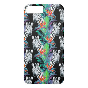Coque iPhone 8 Plus/7 Plus Motif De Fleurs Zébrées Et Exotiques