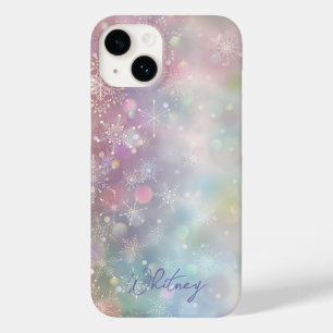 Coque Pour iPhone 14 Motif de flocon de neige en Soft Pastel Colors Bok