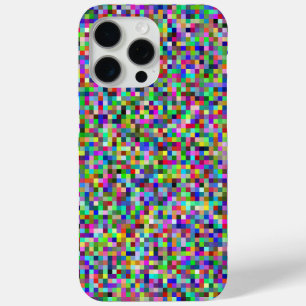 Coque iPhone 15 Pro Max Motif de fond de carrés de pixels colorés