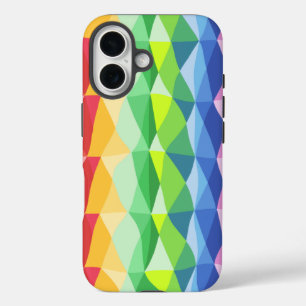 Coque Pour iPhone 16 Motif de formes de prisme arc-en-ciel géométrique