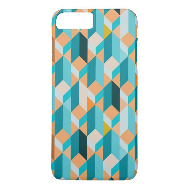 Coques Case-Mate iPhone Motif De Formes Turquoises Et Oranges (Dos)