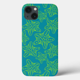Etui iPhone 13 Motif de foule d'étoiles de mer