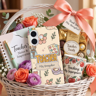 Coque Pour iPhone 16 Motif de fournitures scolaires pour enseignant pas