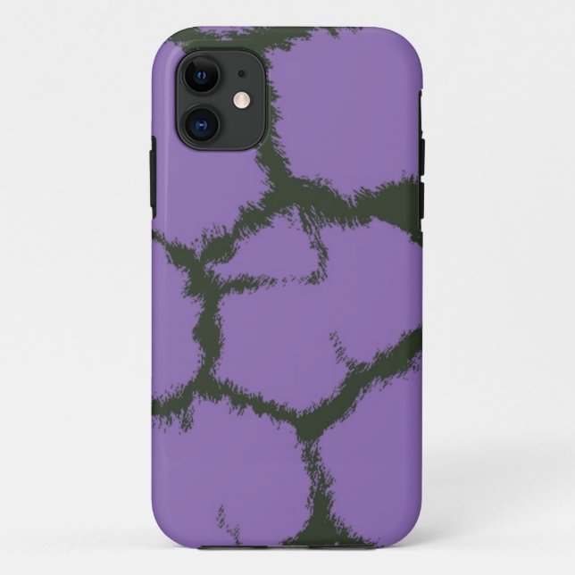 Coques Case-Mate iPhone Motif de fourrure de girafe violet (Dos)