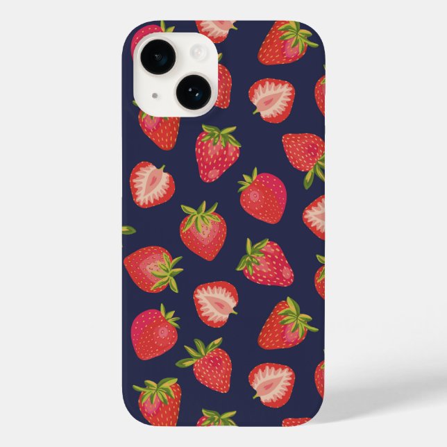 Coques Case-Mate iPhone Motif de fraise d'été (Verso)