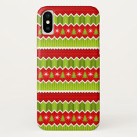 Motif De Frappes Chevron Rouge Et Vert Noël