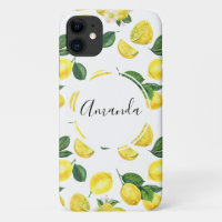 Motif de fruits aux citrons jaunes