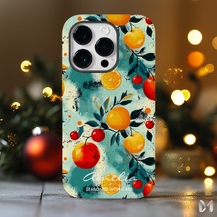 Coque Pour iPhone 14 Pro Motif de fruits colorés avec des agrumes et des ba