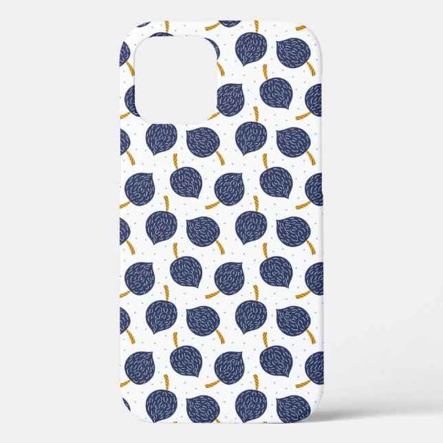 Coques Case-Mate iPhone Motif de fruits de la bombe Abstraite bleue marine (Verso)