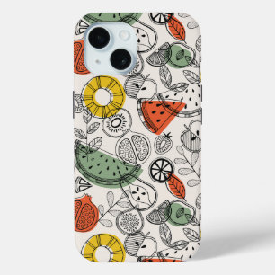 Coque Pour iPhone 15 Motif de fruits de style Vintage rétro