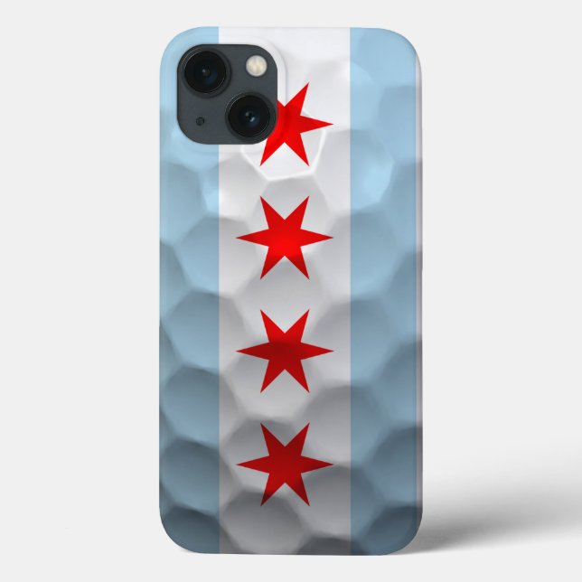 Coques Case-Mate iPhone Motif de golf du drapeau de Chicago (Verso)