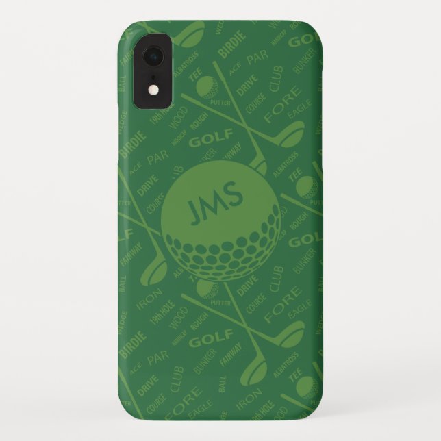 Coques Case-Mate iPhone Motif de Golfeur subtil monogramme (Dos)
