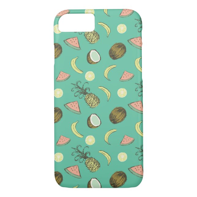 Coques Case-Mate iPhone Motif de griffonnage de fruit tropical (Dos)
