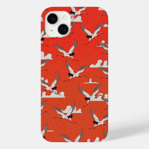 Coque Pour iPhone 14 Plus Motif de grue d'Asie rouge