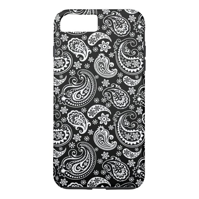 Coques Case-Mate iPhone Motif De Jambon Paisley Noir Et Blanc (Dos)