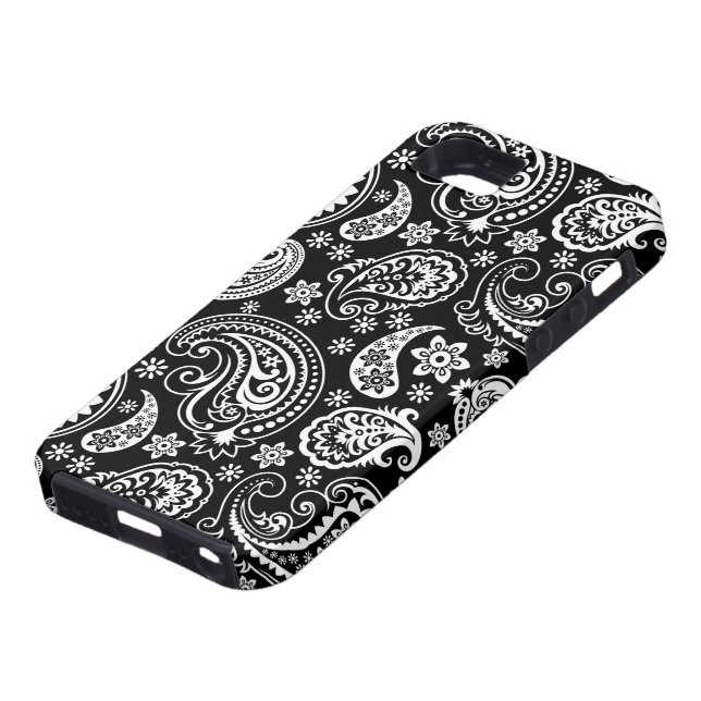 Coques Case-Mate iPhone Motif De Jambon Paisley Noir Et Blanc (Bas)