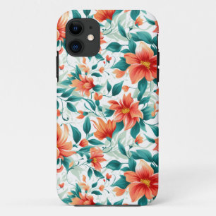 Case-Mate iPhone Case Motif de jardin floral orange vibrant - Thé élégan