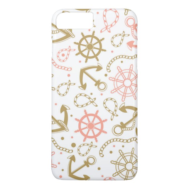 Coques Case-Mate iPhone Motif de la Ancre d'or (Dos)