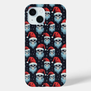 Coque Pour iPhone 15 Motif de la barbe bleue de Noël gothique Père Noël