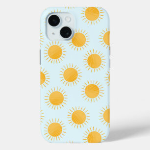 Coque Pour iPhone 15 Motif de la journée du Doodle Sunshine