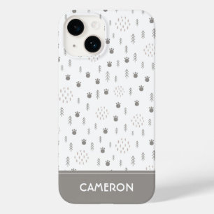 Coque Pour iPhone 14 Motif de la piste animale du bois mûre