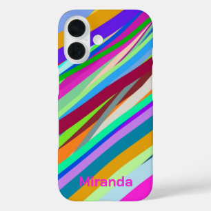 Coque Pour iPhone 16 Motif de ligne diagonale multiple