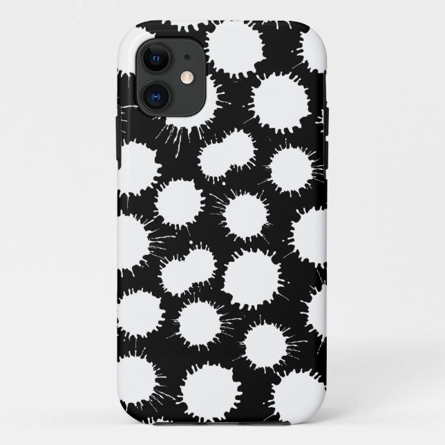 Coques Case-Mate iPhone Motif de lot - Blanc sur noir (Dos)