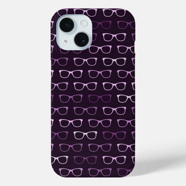 Coques Case-Mate iPhone Motif de lunettes de Geeky Hipster violet (Verso)