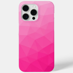 Coque iPhone 15 Pro Max Motif de maillage géométrique dégradé rose chaud
