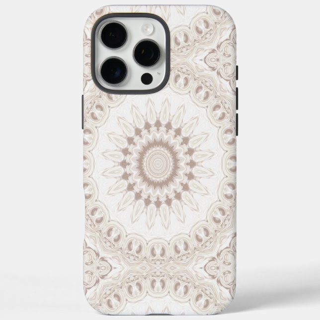 Coques Case-Mate iPhone Motif de mandala beige et crème (Verso)